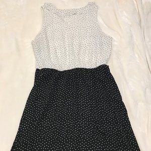 Ann Taylor LOFT || Black & White Reverse Polka Dot